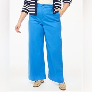 J. Crew Wide Leg Chino Pant Sail Blue High Waist Trouser